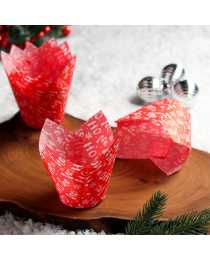 Форма бумажная «Тюльпан», красная HO-HO, 5х8 см Форма бумажная «Тюльпан», красная HO-HO, 5х8 см