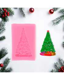 Молд новогодний «Ель нарядная», силикон, 8×5×0,8 см, розовый Молд новогодний «Ель нарядная», силикон, 8×5×0,8 см, розовый
