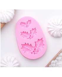Молд «Ягодки и листочки», 8,5×5,5 см, цвет розовый Молд «Ягодки и листочки», 8,5×5,5 см, цвет розовый
