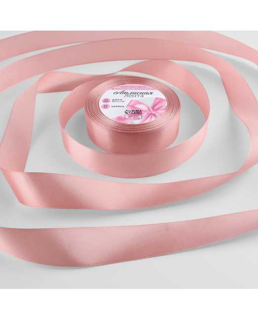 Лента атласная, 25 мм × 23 ± 1 м, цвет розовое золото - товары для кондитеров. Лента атласная, 25 мм × 23 ± 1 м, цвет розовое золото - товары для кондитеров.