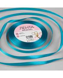 Лента атласная, 6 мм × 23 ± 1 м, цвет морская волна № 47