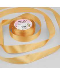 Лента атласная, 25 мм × 23 ± 1 м, цвет крем-брюле № 68