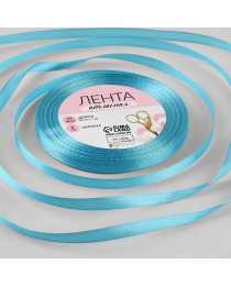 Лента атласная, 6 мм × 23 ± 1 м, цвет ярко-голубой № 20