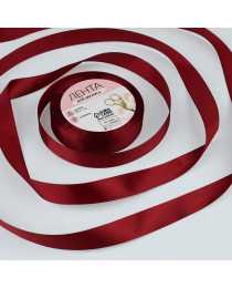 Лента атласная, 20 мм × 23 ± 1 м, цвет бордовый № 48