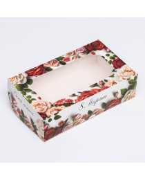 Коробка с окном под зефир «8 марта, розы», 25 х 15 х 7 см Коробка с окном под зефир «8 марта, розы», 25 х 15 х 7 см