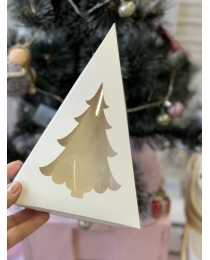 Коробка складная «Ёлочка», с окном, белая, 22х15х4 см Коробка складная «Ёлочка», с окном, белая, 22х15х4 см