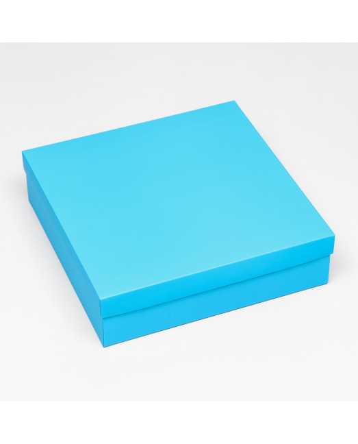 Коробка подарочная, 30х30х8 см, бирюзовая, крышка-дно Коробка подарочная, 30х30х8 см, бирюзовая, крышка-дно