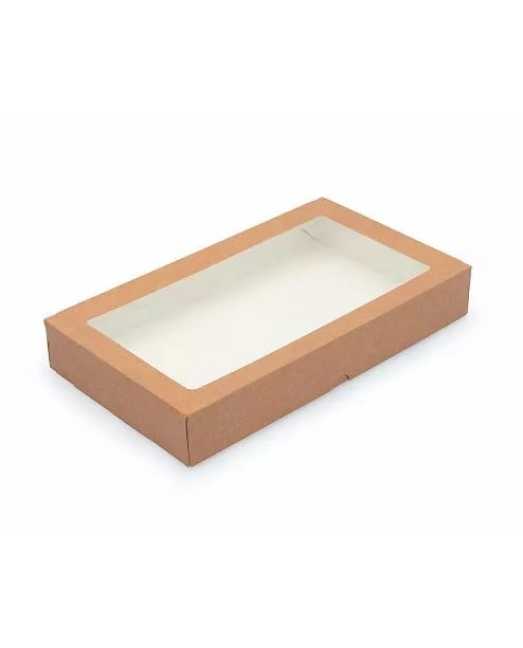 Коробочка с окном, крафт TABOX 1000 gl, 200х120х40 мм, 1 шт. - товары для кондитеров.