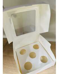 Коробка на 5 капкейков, белая