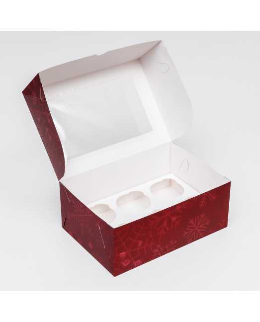 Коробка на 6 капкейков «Счастливый Новый год», с окном, 25х17х10 см - товары для кондитеров. Коробка на 6 капкейков «Счастливый Новый год», с окном, 25х17х10 см - товары для кондитеров.