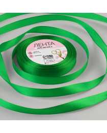 Лента атласная, 12 мм × 23 ± 1 м, цвет зелёный № 19