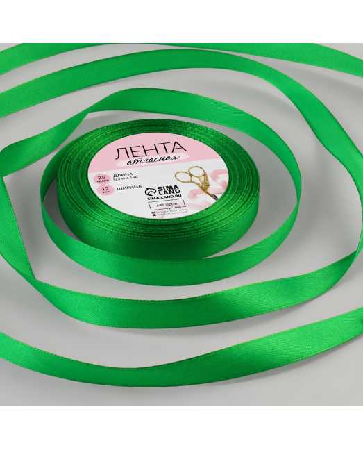 Лента атласная, 12 мм × 23 ± 1 м, цвет зелёный № 19 - товары для кондитеров. Лента атласная, 12 мм × 23 ± 1 м, цвет зелёный № 19 - товары для кондитеров.