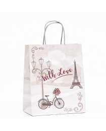Пакет подарочный 22х12х27 см, «С любовью», крафт