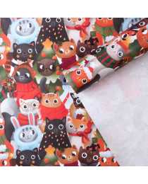 Бумага упаковочная крафтовая «Котики», 50 х 70 см, 2 листа Бумага упаковочная крафтовая «Котики», 50 х 70 см, 2 листа