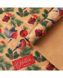 Бумага упаковочная крафтовая «Зимняя сказка», 50 х 70 см, 2 листа Бумага упаковочная крафтовая «Зимняя сказка», 50 х 70 см, 2 листа