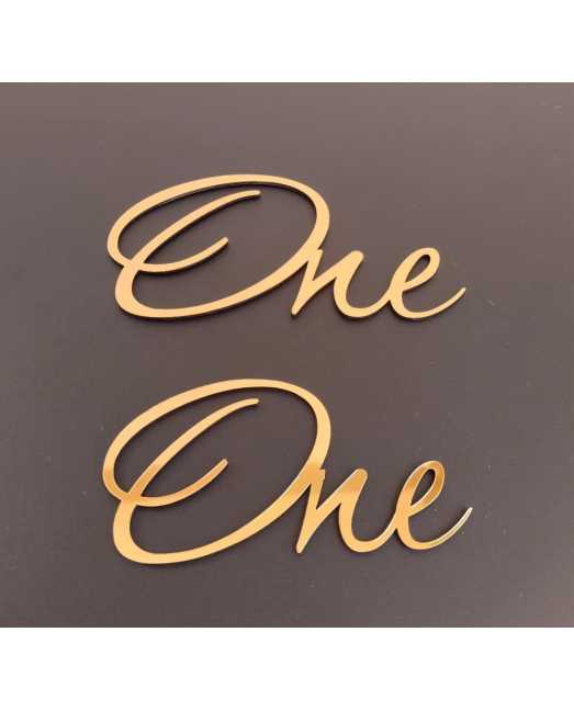 Топпер «One», золотой зеркальный, 1 шт.